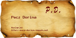 Pecz Dorina névjegykártya